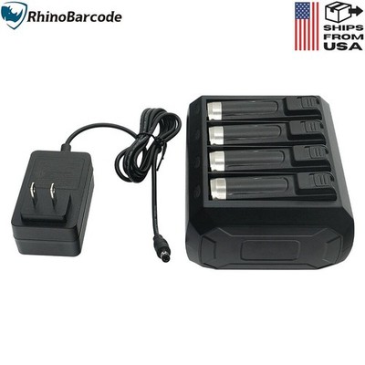 New 4-Slot Battery Charger Cradle + Power Supply for Zebra WT6000 RS6000 scanner