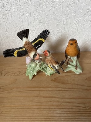 Exklusives Goebel-Vogel Set:Stieglitz Paar(CV87)&Rotkehlechen(CV100)