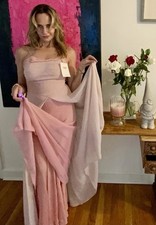 1940s Evening Dress - 3 layers - S - Vintage Evening Dress Pink