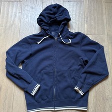 Uniqlo Sweat Full-zip Hoodie With Accent Stripe Blue Size XS