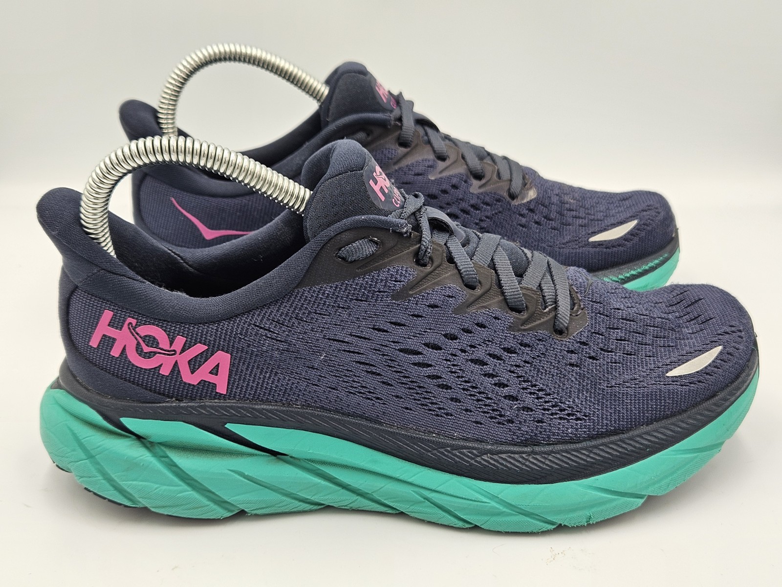 Hoka One One Womens Clifton 8 1119394 OSAT Blue Casual Shoes Sneakers Size 6.5 B