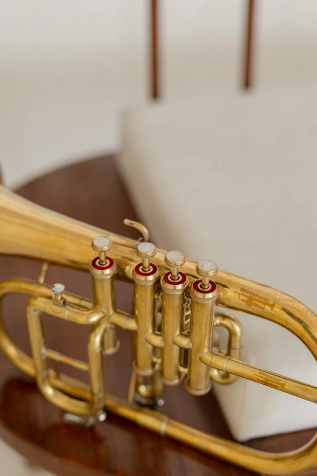 Cuerno Flugel-Latón-Bb Plano 4 Válvulas Con_Boquilla Estuche Rígido FLYELHORN BONITA venta Foto 4 de 4