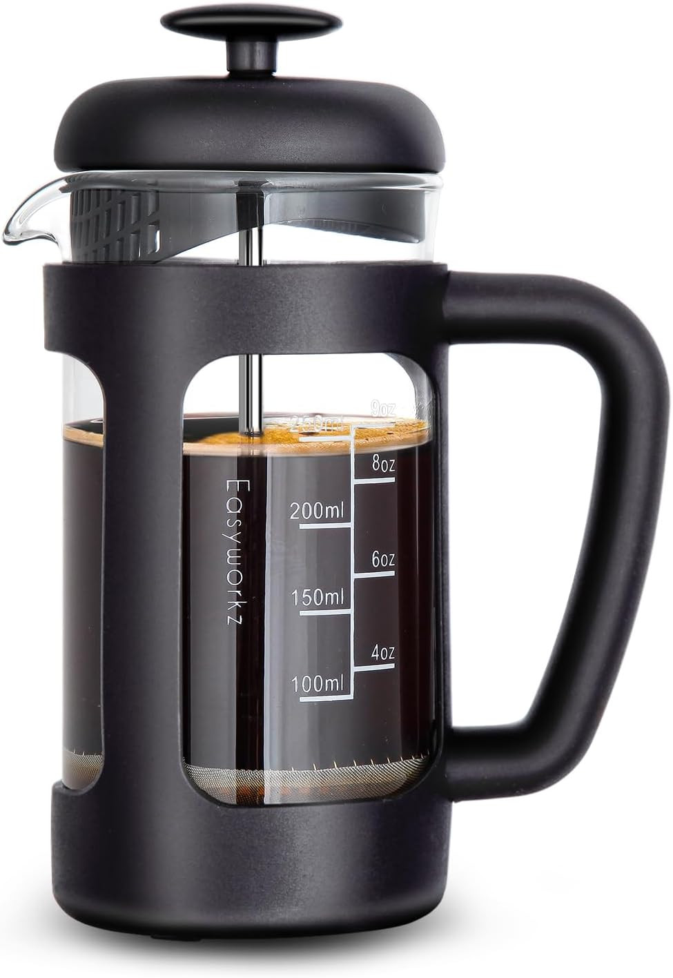 12 Oz Coffee Tea Maker With Borosilicate Glass,soft Grip Han