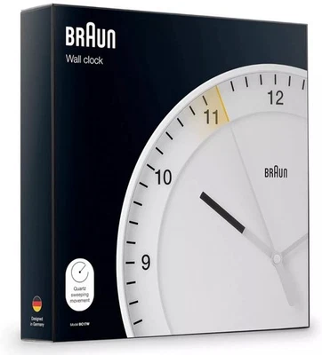 Braun BC17W Classic Wall Clock In White (New) - Image 1 of 4
