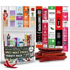 Jerky-n-Spice Premium Spicy Meat Sticks Variety Pack 10 Count Exotic Beef J...