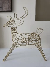 Kurt S. Adler Inc. Christmas Reindeer Wire Glitter Vintage 1996 Or Older W/box