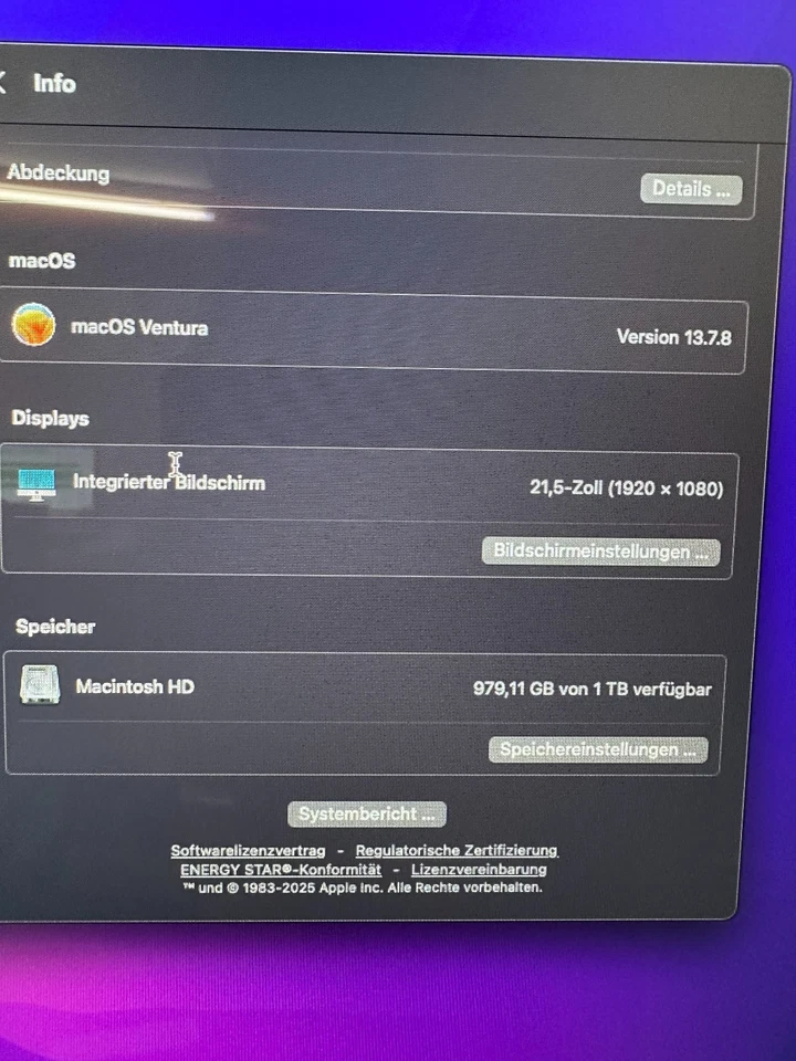 Apple iMac 21,5 Zoll Intel Core i5 2,3 GHz 8 GB RAM 1 TB HDD 2017 - Bild 4 von 4