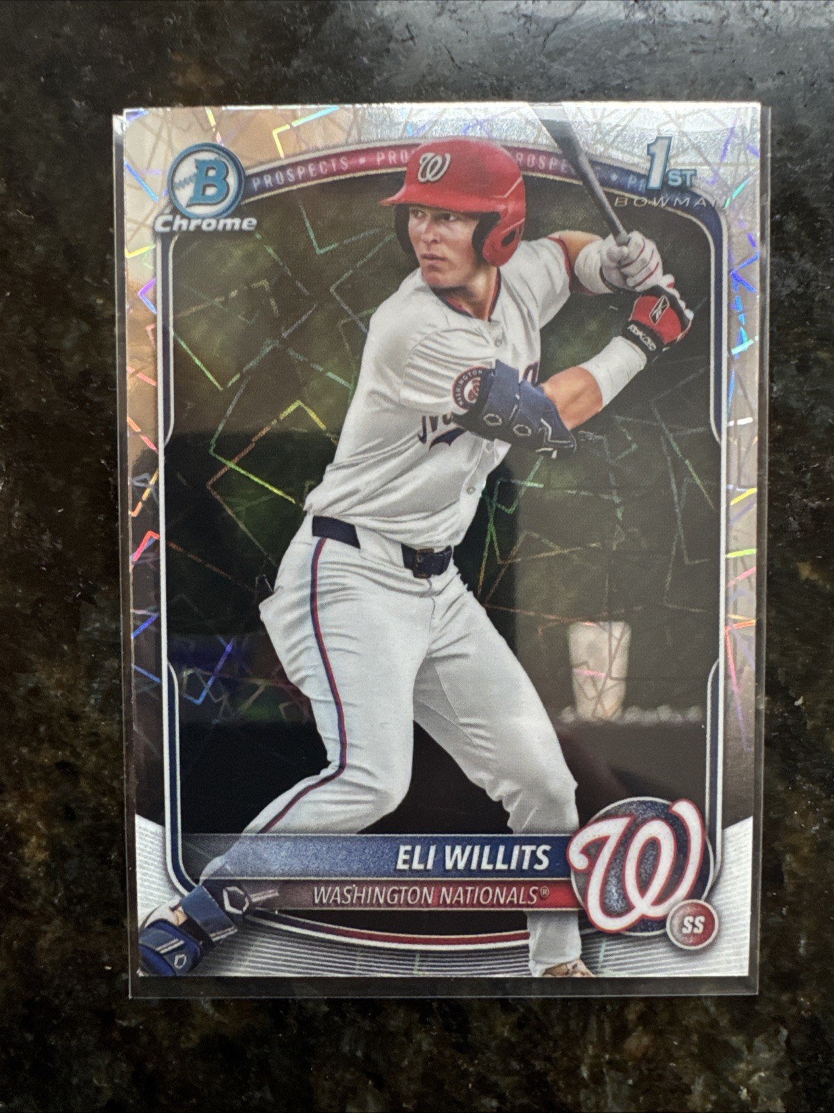 Eli Willits 2025 1st Bowman Draft Chrome Lazer Refractor Washington Nationals