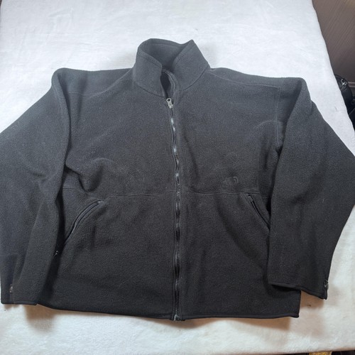 Vintage The North Face Fleece Jacket Mens XL Black Full Zip Made USA 90s