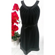 Tahari Womens Black Stylish Party Cocktail Bow Belted Sleeveless Dress Size 6