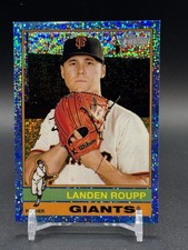 2025 Topps Heritage #574 Landen Roupp Chrome Light Blue Sparkle Refractor