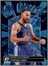 Stephen Curry 2024-25 Panini Donruss Optic My House Blue Holo Card #17