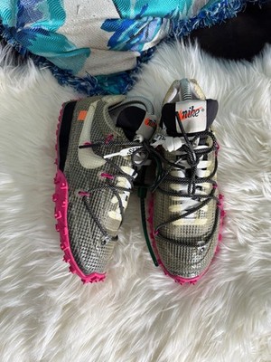 Nike x OFF-WHITE Women s Waffle Racer Sneakers Fuchsia / Black Size 6.5 US Used
