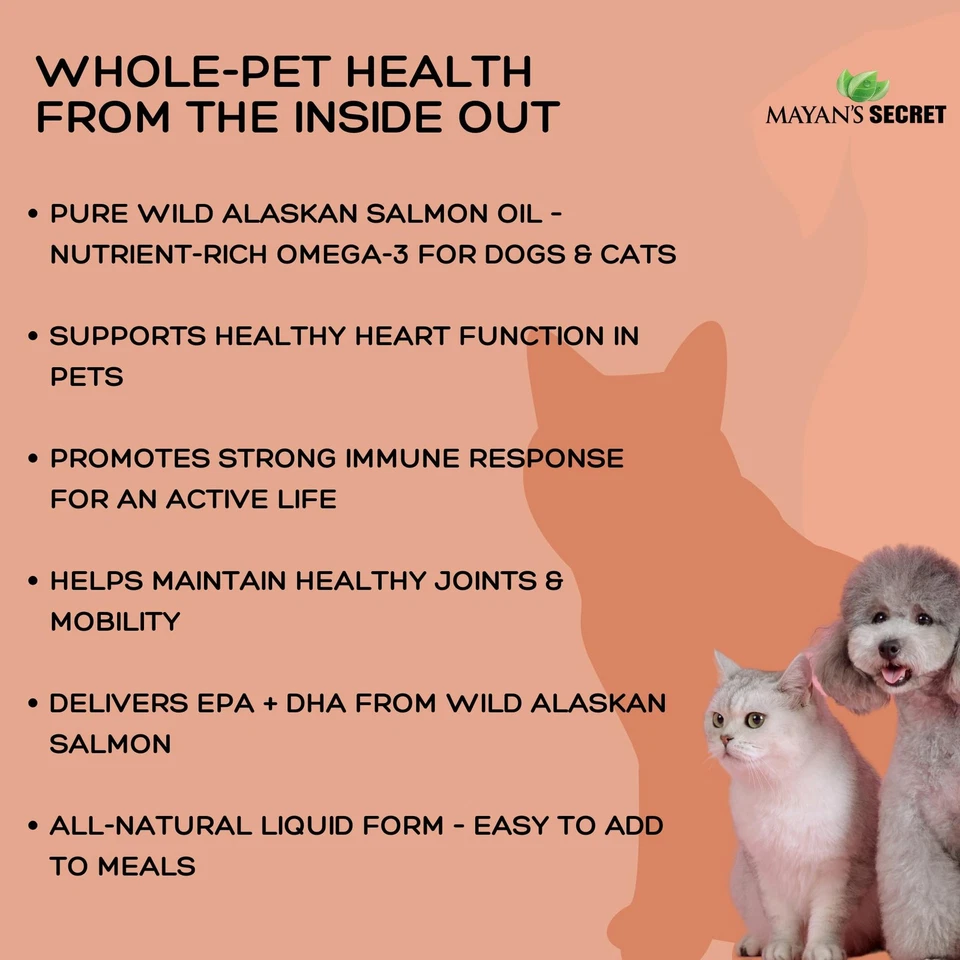 Óleo de salmão puro selvagem do Alasca para cães e gatos - Suporta função articular, imune... - Imagem 3 de 4