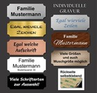 Briefkastenschild Klingelschild Türschild Namensschild mit Gravur selbstklebend
