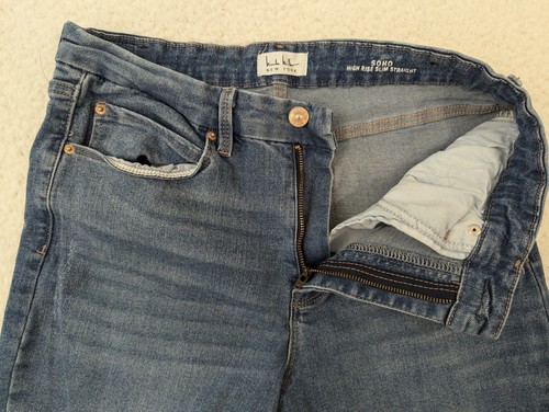 Nicole Miller Women's Jeans Sz 10 SOHO High Rise Slim Straight Blue New York - Picture 6 of 13