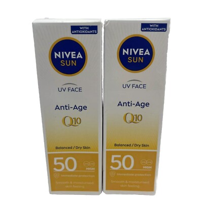 2 x Nivea Sun UV Face Anti-Age Q10 - 50ml   