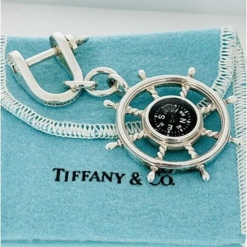 Tiffany & Co Compass Key Ring Keychain Nautical Ship Wheel Boat Sailing Captain - 第 1/6 張圖片