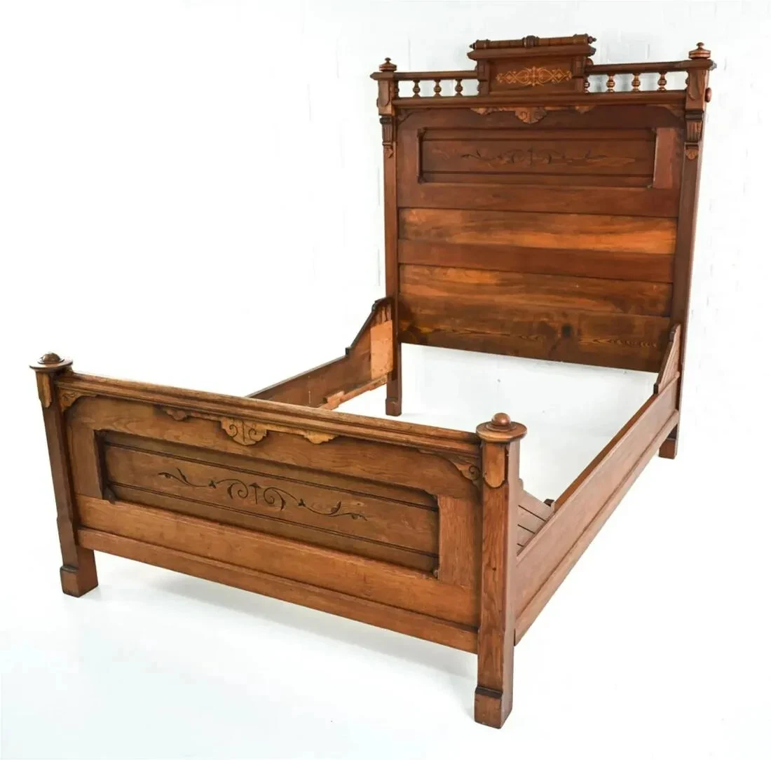 Antique walnut sale bed frame