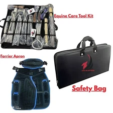 Horse Farrier Tool Kit with Hoof Care Tools & Farrier Apron – Pro Complete Set