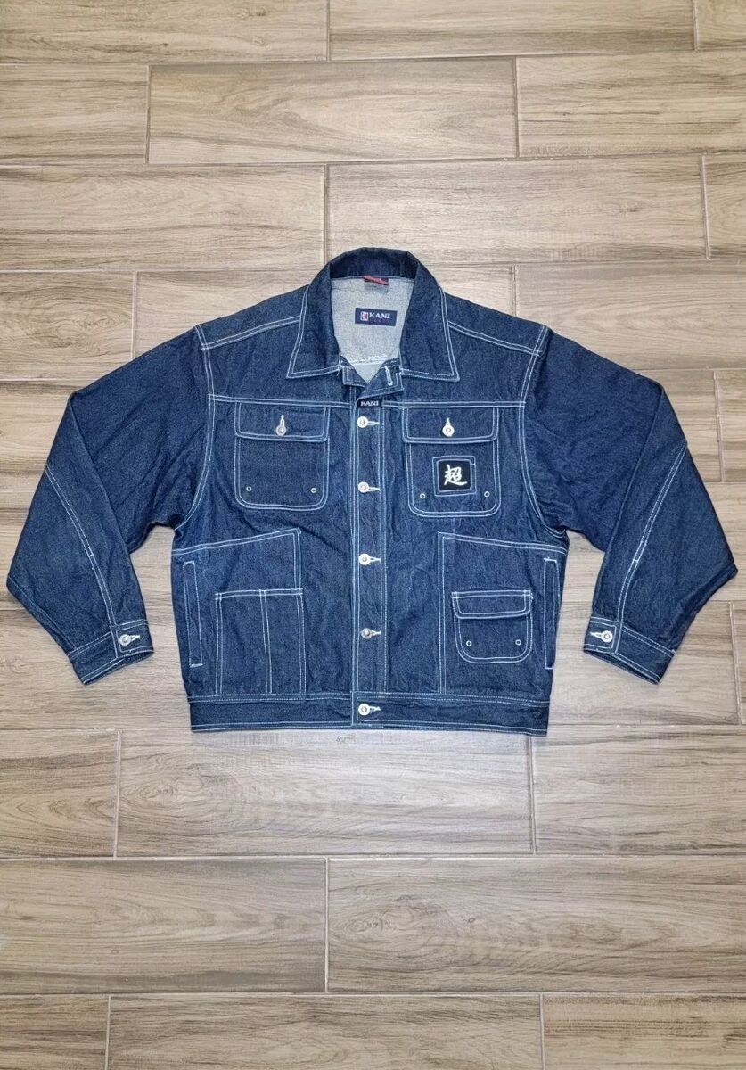 Karl Kani Jeans Denim Jacket HipHop Streetwear Mens XL Dark Karl Kani Jeans Denim Jacket HipHop Streetwear Mens XL Dark