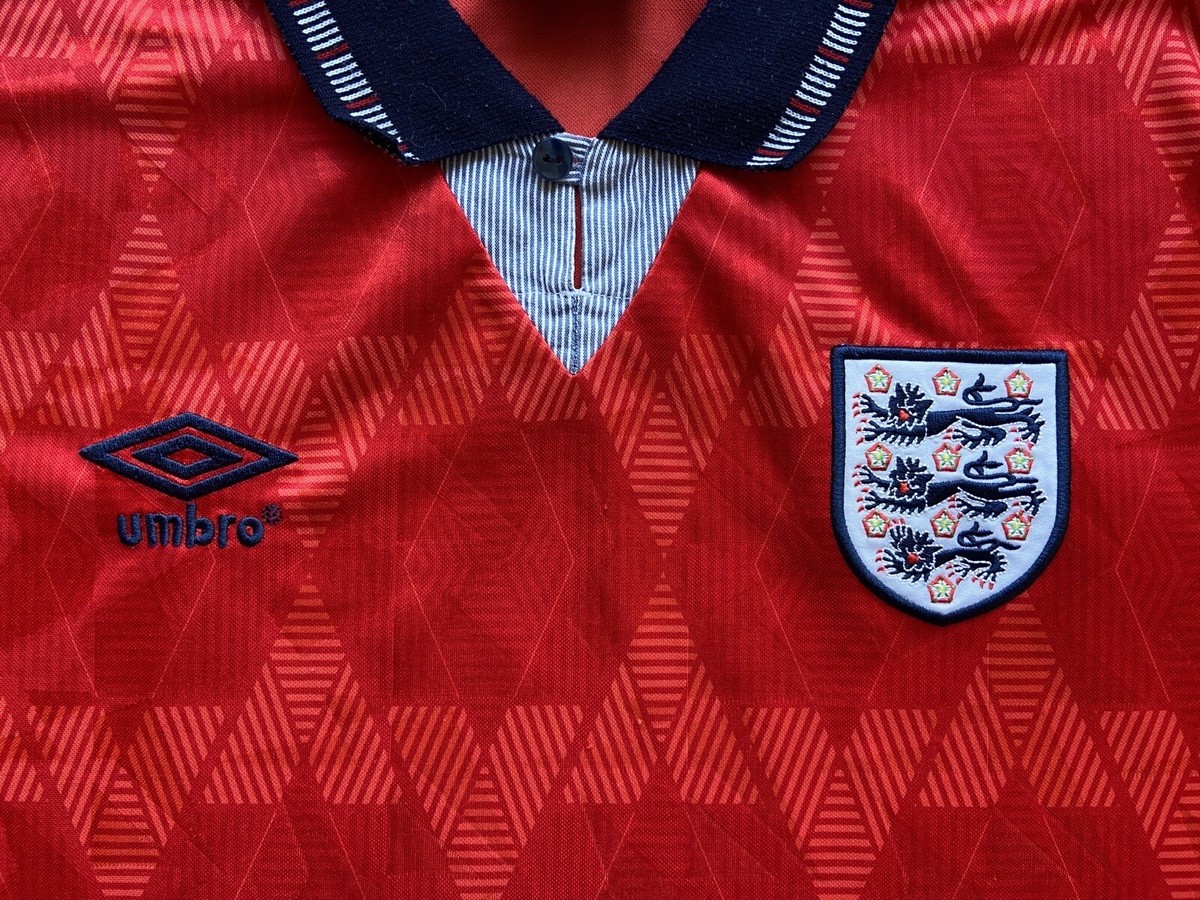 ウェア ENGLAND 1990 Away Soccer Uniform England 1990 Away Jersey – Champion Gearz