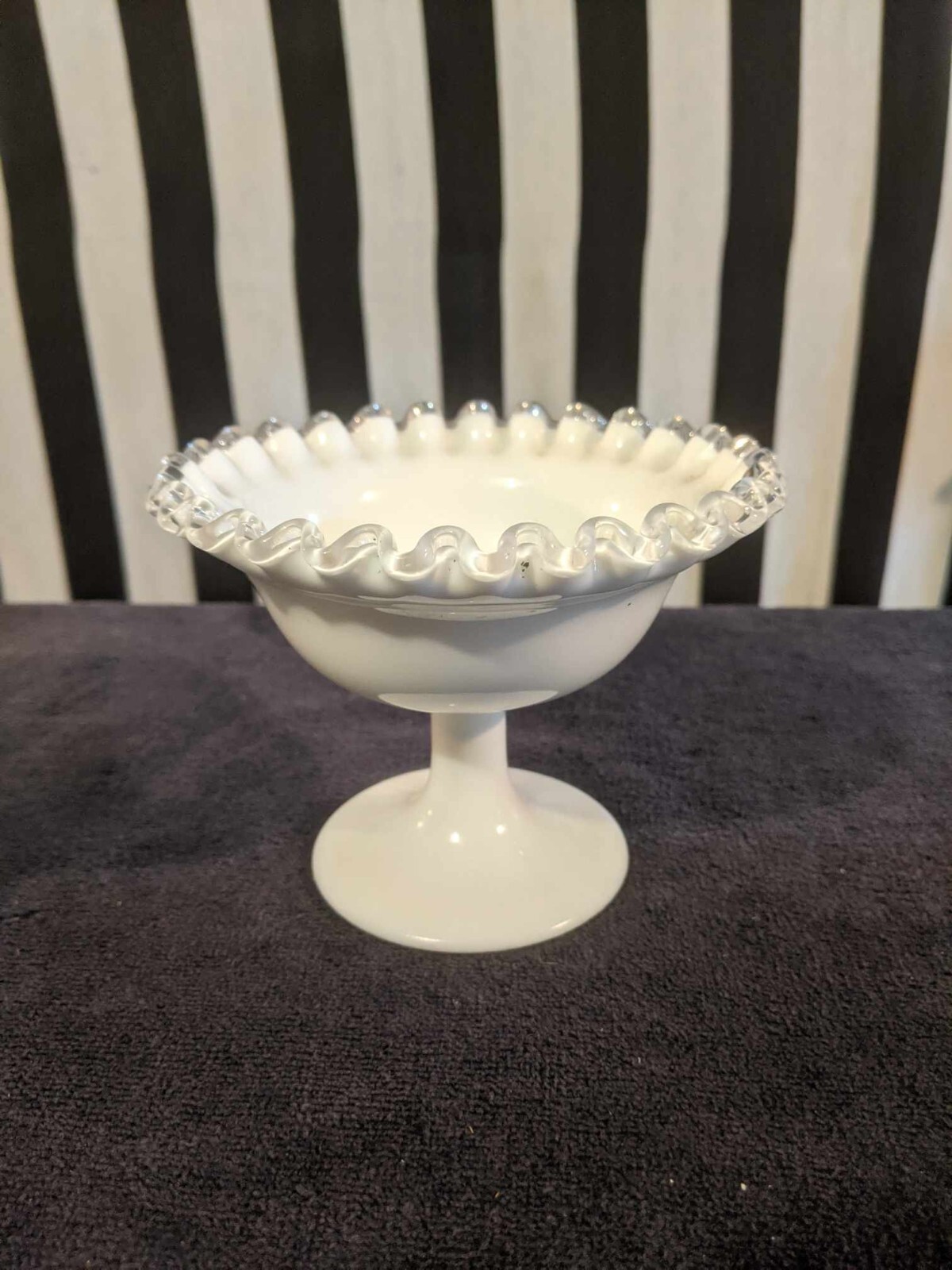 Vintage Fenton Art Glass Silvercrest Milk Glass Compote Custard Cup
