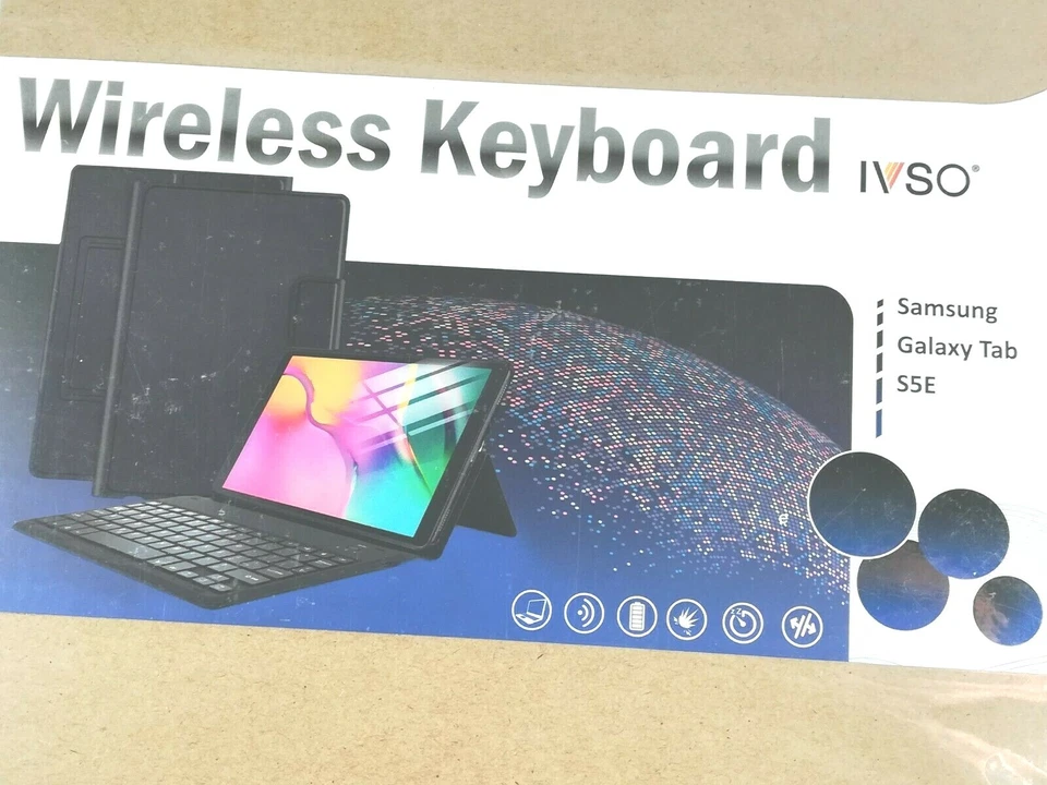 IVSO Wireless Keyboard Folding Case For Samsung Galaxy Tab SSE, Dark Blue - Image 3 of 4