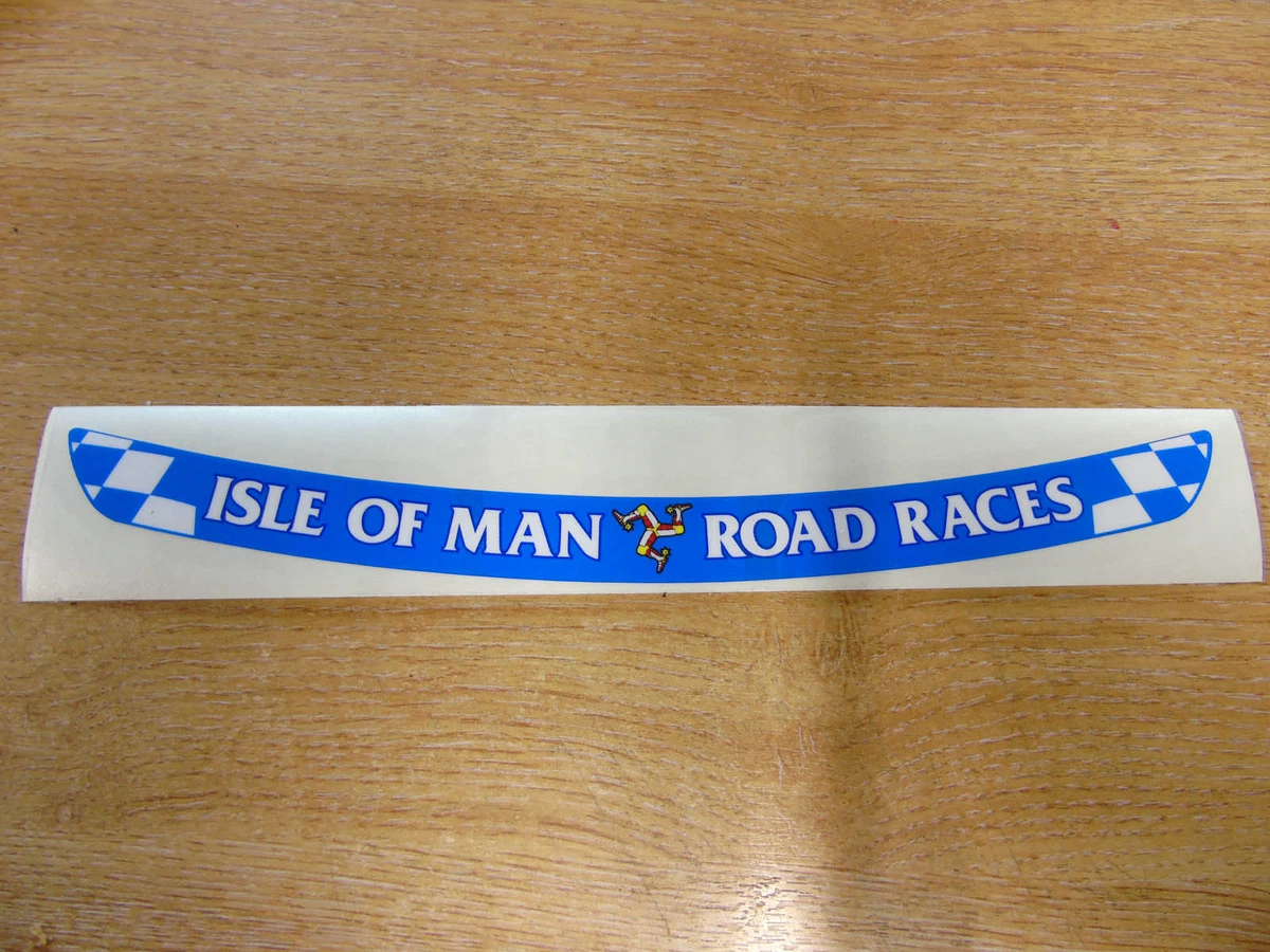 4 Adesivi Bandiera Isola Di Man Manx TT Races 50 Mm Per Casco E Paraurti - Vinile Lucido
