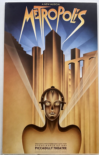 Metropolis das Musical West End 12,5x20" Fensterkarte Judy Kuhn 1989