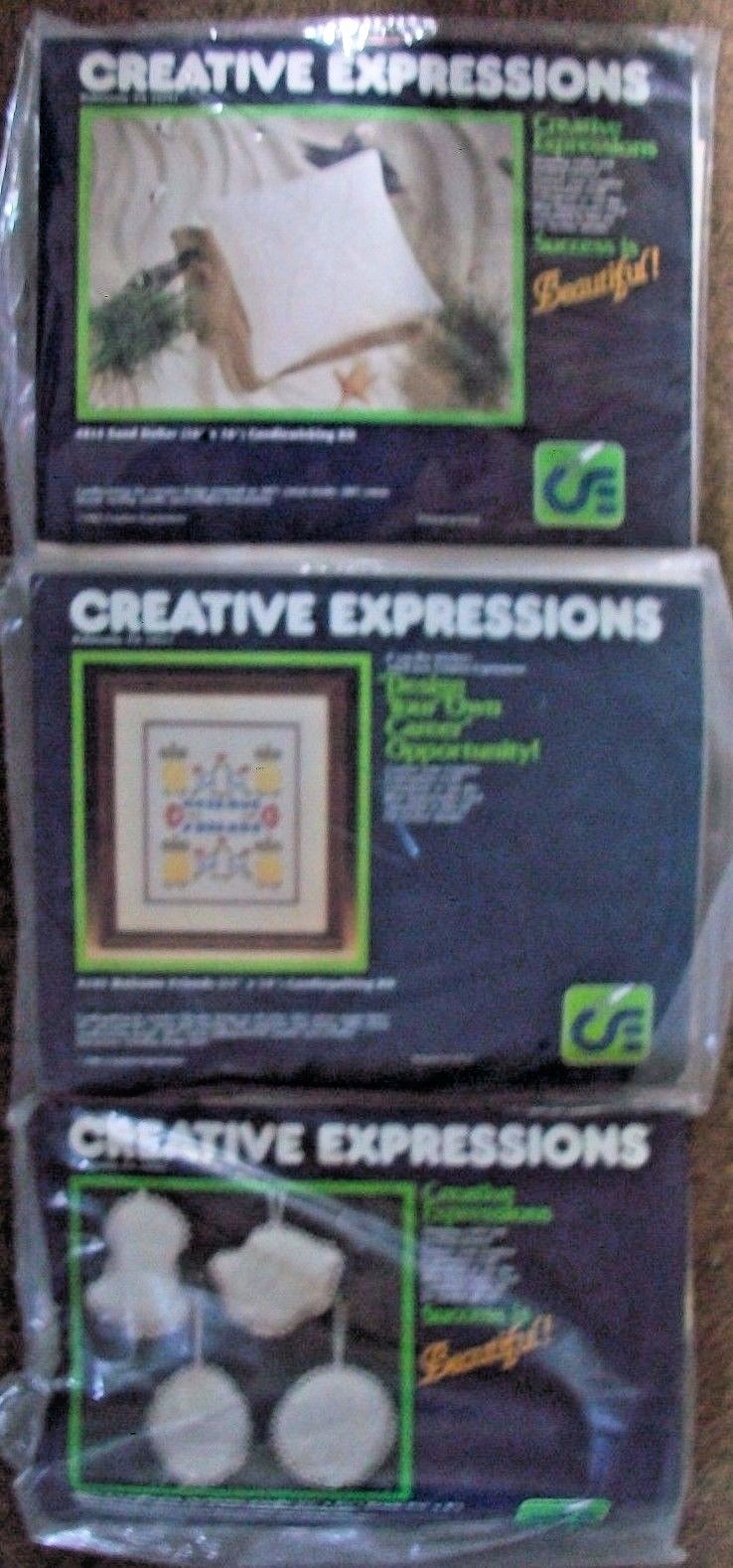 3 Vintage 1980's Creative Expressions Candlewicking/Quilting Kits 4145