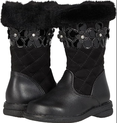 RACHEL SHOES TODDLER GIRL RIDING BOOT 8M RHINESTONES FUR BLACK NIB