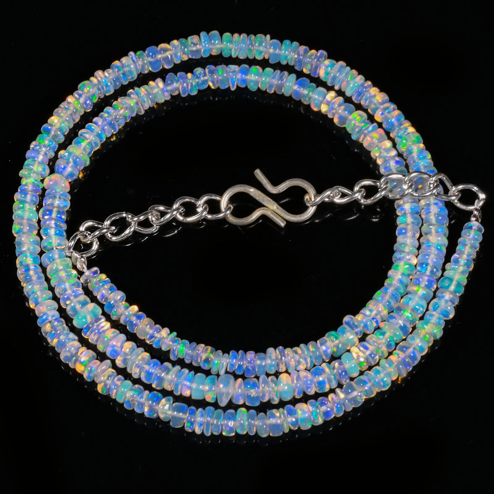 Collier perles opale de feu 16