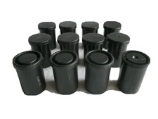 12 Empty Plastic Camera Film Containers 35 mm Black Photography