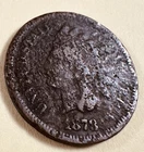 1873 Indian Head Cent Penny- Closed 3, VG Details Full Date As Pictured #532-84