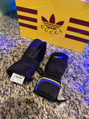 HEAD Kids Winter Mittens Black W/Blue & Yellow Stripe Sizes XXS & XS AVAIL NEW - Picture 5 of 6