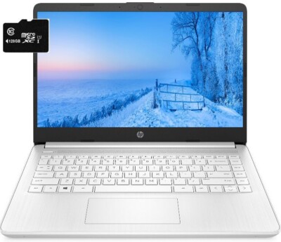 Newest HP 14'' HD Laptop AMD Dual Core CPU 8GB RAM 192GB (64+128) Win11 White