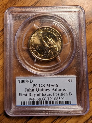 2008-D  John Quincy Adams PCGS MS66 FDOI Pos A&B (2 Coin Set). Lot 24P06 - Bild 5 von 5