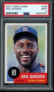 2021 Topps Living Set #430 Akil Baddoo RC Rookie PSA 9 Mint SP Card