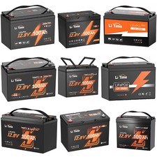 LiTime 12V 100Ah LiFePO4 Lithium Battery Series BMS for RV Solar Trolling Motor