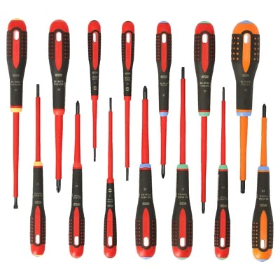 Bahco BE-9876S ERGO™ 14 Piece VDE Insulated Screwdriver Set PZ/PH/SL/TX/PZSL