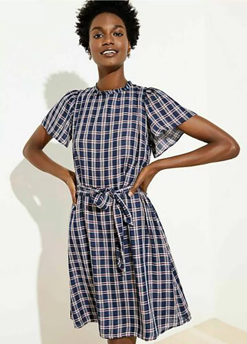 Loft flutter tie waist dress cheap