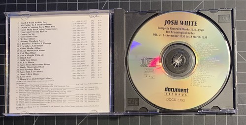 Josh White "Complete Recorded Works 1929-1940 Vol. 2" CD Document VeryCleanDisc - Picture 2 of 4