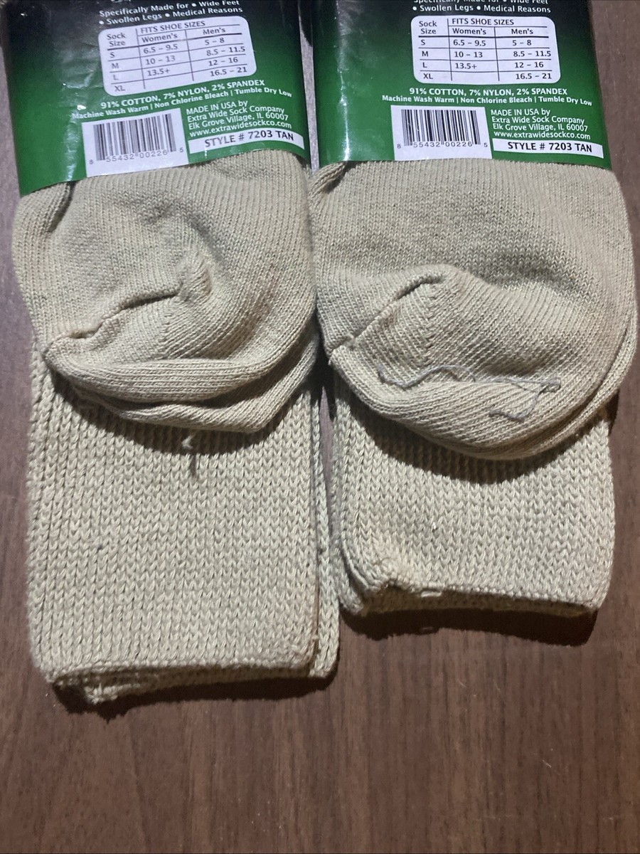 タケ EXTRA WIDE Socks Medical Diabetic Athletic Socks Size Large 12-16
