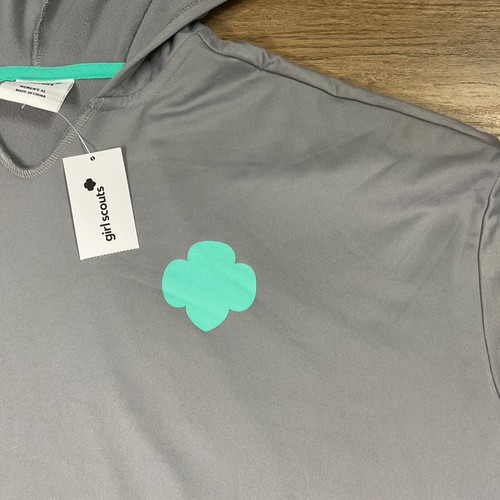Felpa pullover ragazza scout taglia XL felpa con cappuccio top leader biscotto mamma grigio morbido - Foto 4 di 9
