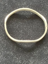 Vintage Modernist Sterling Silver Bangle Bracelet Industrial Minimalist