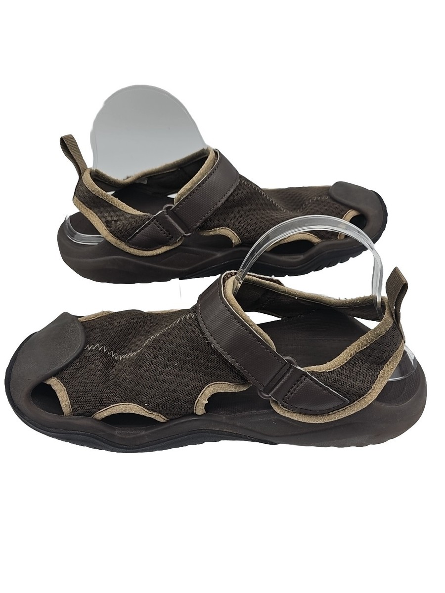 CROCS Swiftwater Sandals Men Sz 10 Brown Mesh Fisherman Deck  display picture 1