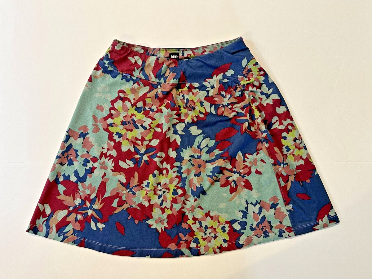 REI Northway Womens Mini Skirt A-Line Hidden Pocket Stretch Floral
