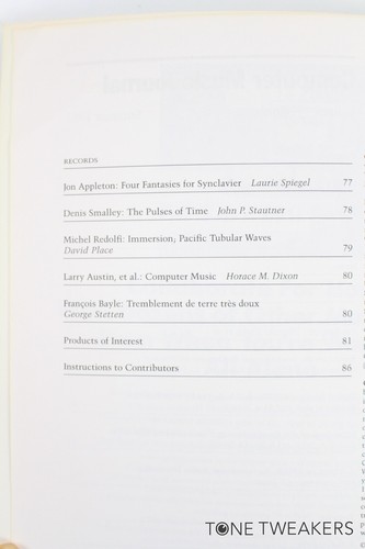 The Computer Music Journal Volume 7 Number 2 Summer 1983 VINTAGE SYNTH DEALER - Picture 4 of 4