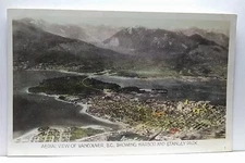 Vintage Postcard Aerial View Of Vancouver B.C. Showing Stanley Park & Harbor.M32